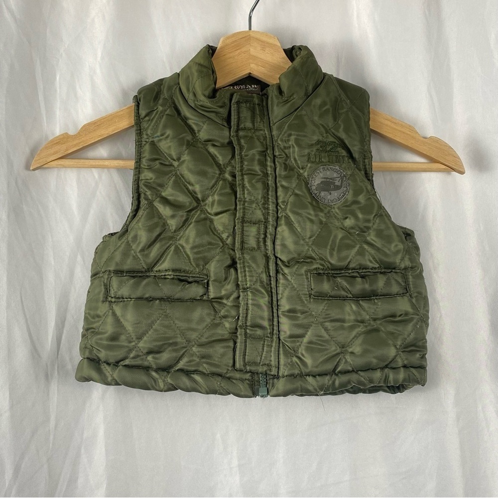 Boyz Wear Olive Quilted Vest Baby Boy Size 12 Months